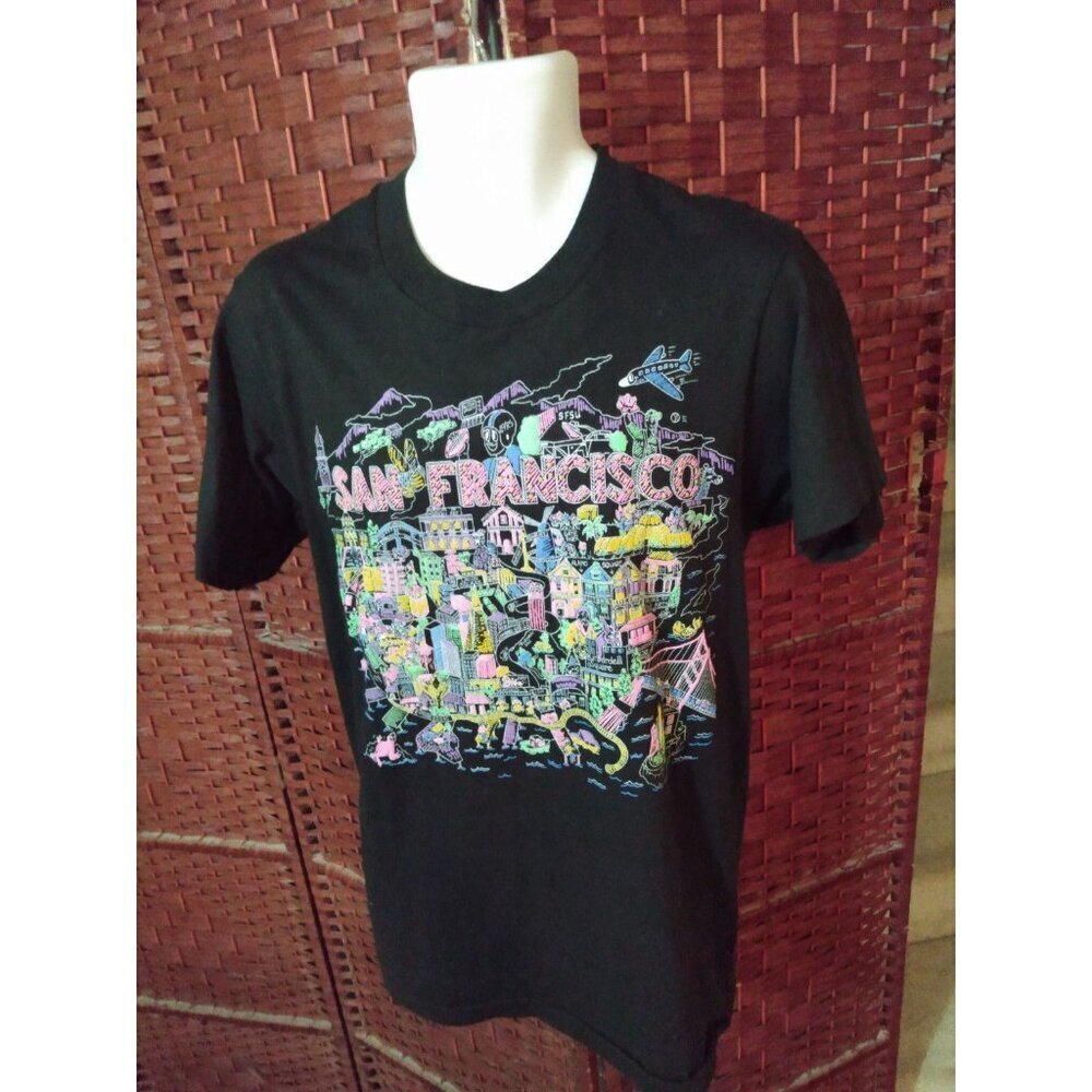 Vintage 80s San Francisco T Shirt Single Stitch Medium City Landmarks Retro